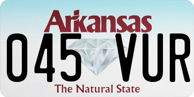 AR license plate 045VUR