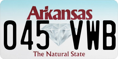 AR license plate 045VWB