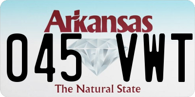 AR license plate 045VWT
