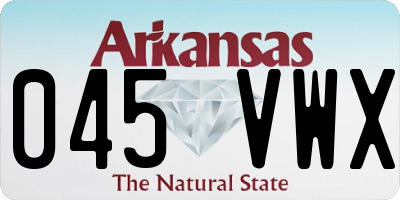 AR license plate 045VWX
