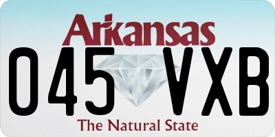 AR license plate 045VXB