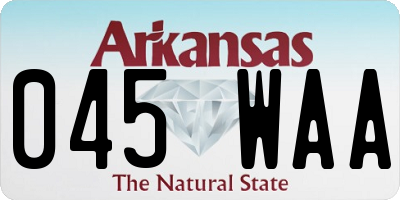AR license plate 045WAA