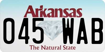 AR license plate 045WAB
