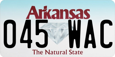 AR license plate 045WAC