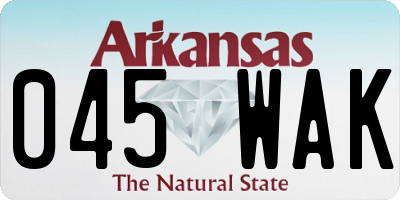 AR license plate 045WAK