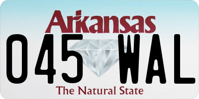 AR license plate 045WAL