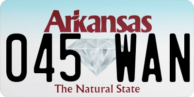 AR license plate 045WAN