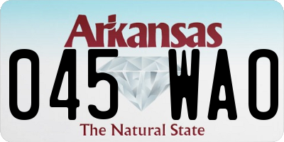 AR license plate 045WAO