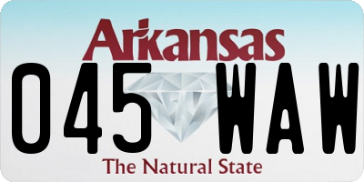 AR license plate 045WAW