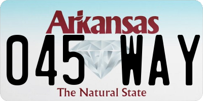 AR license plate 045WAY