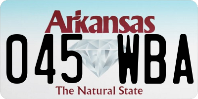 AR license plate 045WBA