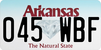 AR license plate 045WBF
