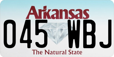 AR license plate 045WBJ