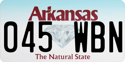 AR license plate 045WBN