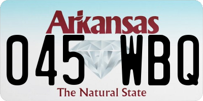 AR license plate 045WBQ