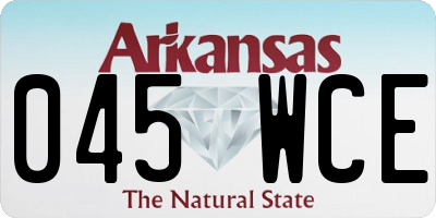 AR license plate 045WCE