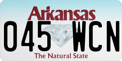 AR license plate 045WCN