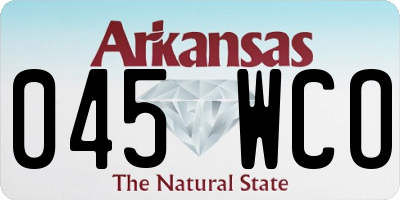 AR license plate 045WCO