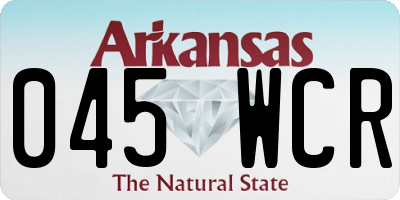 AR license plate 045WCR