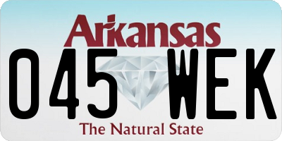 AR license plate 045WEK