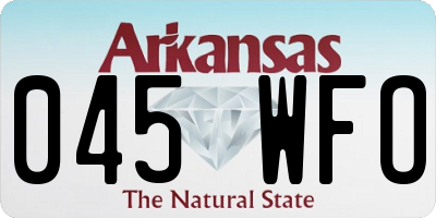 AR license plate 045WFO