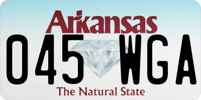 AR license plate 045WGA