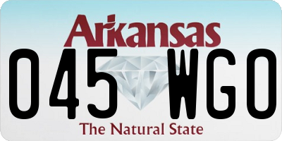 AR license plate 045WGO