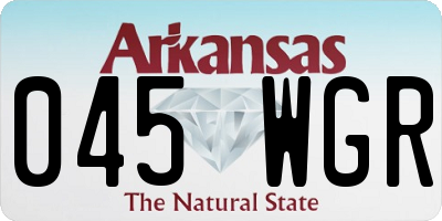 AR license plate 045WGR