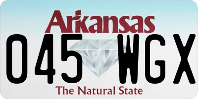AR license plate 045WGX