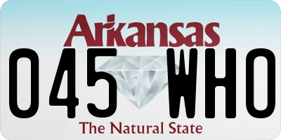 AR license plate 045WHO