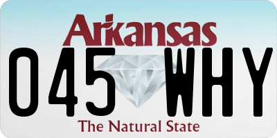 AR license plate 045WHY
