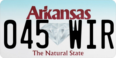 AR license plate 045WIR