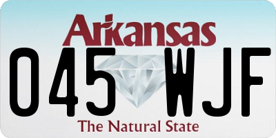 AR license plate 045WJF