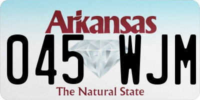 AR license plate 045WJM