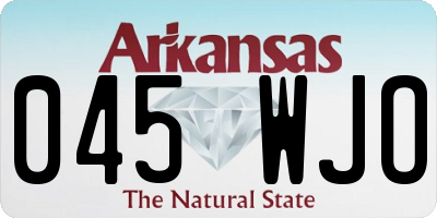AR license plate 045WJO