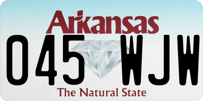 AR license plate 045WJW