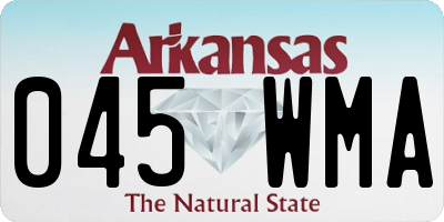 AR license plate 045WMA