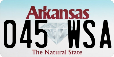 AR license plate 045WSA