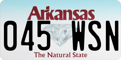 AR license plate 045WSN