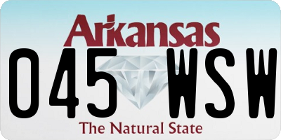 AR license plate 045WSW
