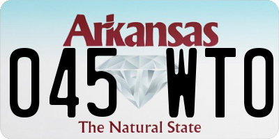 AR license plate 045WTO