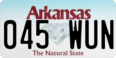 AR license plate 045WUN