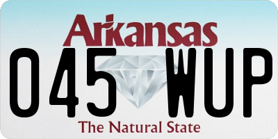 AR license plate 045WUP