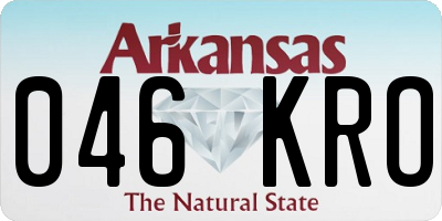 AR license plate 046KRO