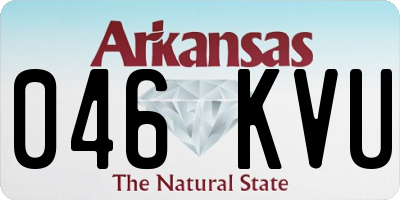 AR license plate 046KVU