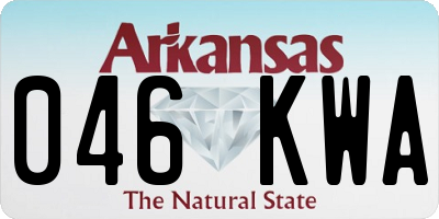 AR license plate 046KWA