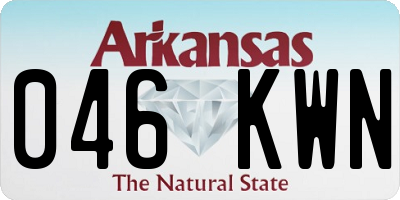 AR license plate 046KWN
