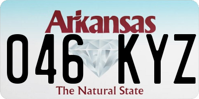 AR license plate 046KYZ