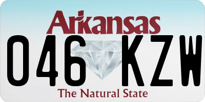 AR license plate 046KZW