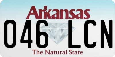 AR license plate 046LCN